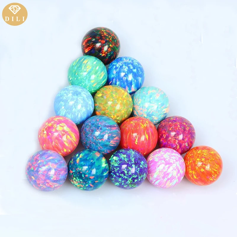 

3mm OP01-42 Free Shipping With Full Hole/Half Hole/Without Hole Lab Created Ball Shape Loose Opal Bead