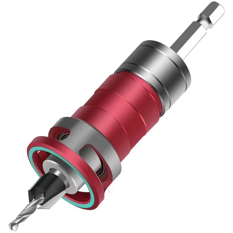 A02F-1Set 4-Flute Countersink Drill Bit With Depth Stop For SEMI-Automatic Depth Adjustment For Wood Metal Adjustable Drill