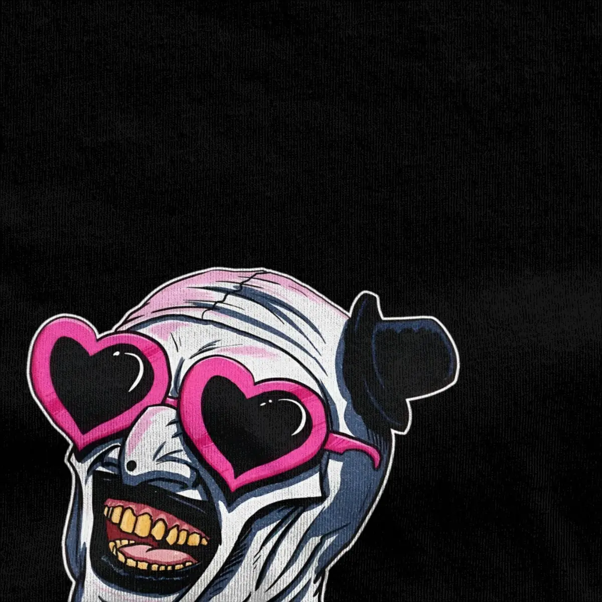 Terrifier Art The Clown Heart Glasses T-Shirt Fashion 100% Cotton Tee Shirt Round Collar Short Sleeve T Shirt Gift Idea Clothes