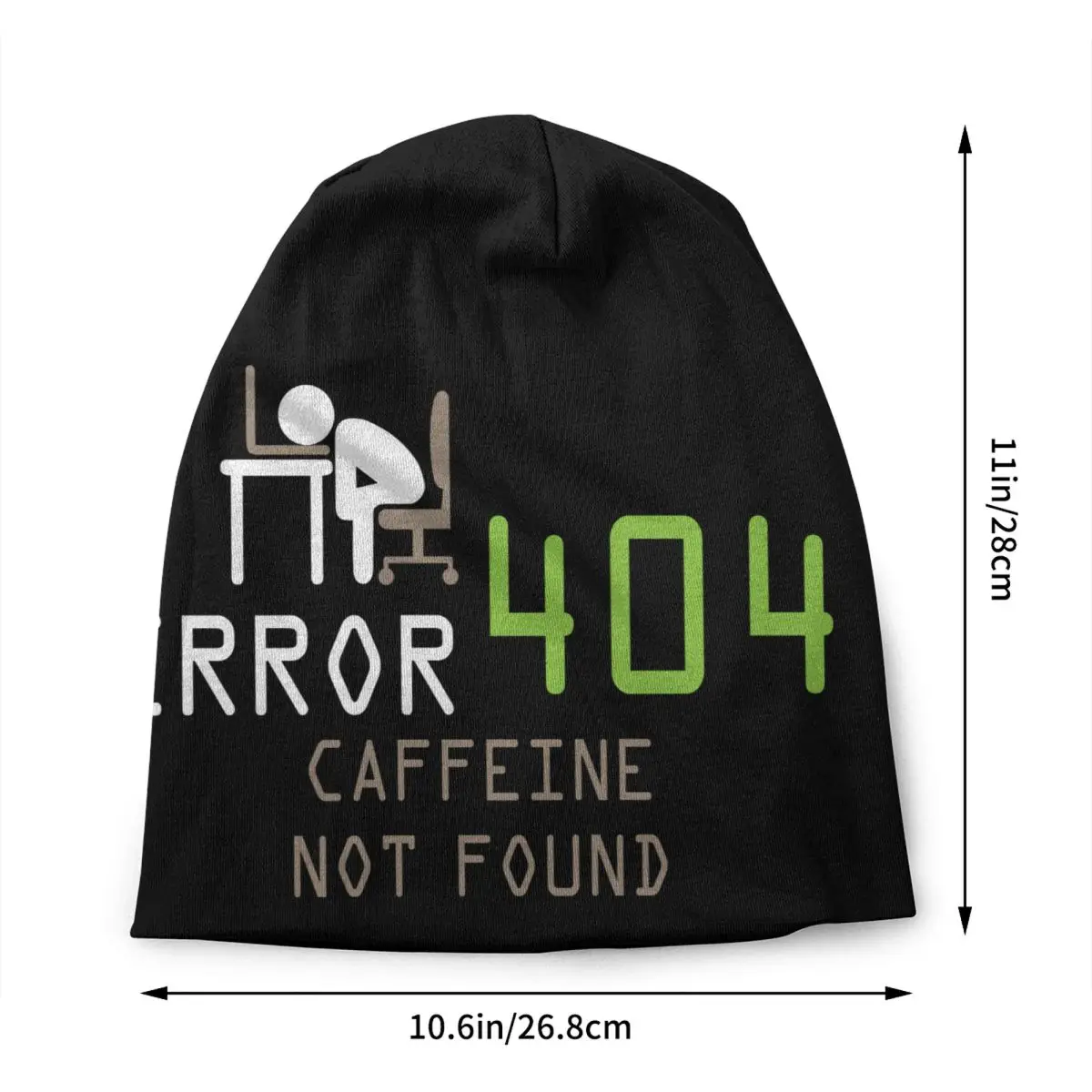 Error 404 Caffeine Not Found Bonnet Hat Knitting Hat Men Women Unisex Coding Geek Programmer Warm Winter Skullies Beanies Caps