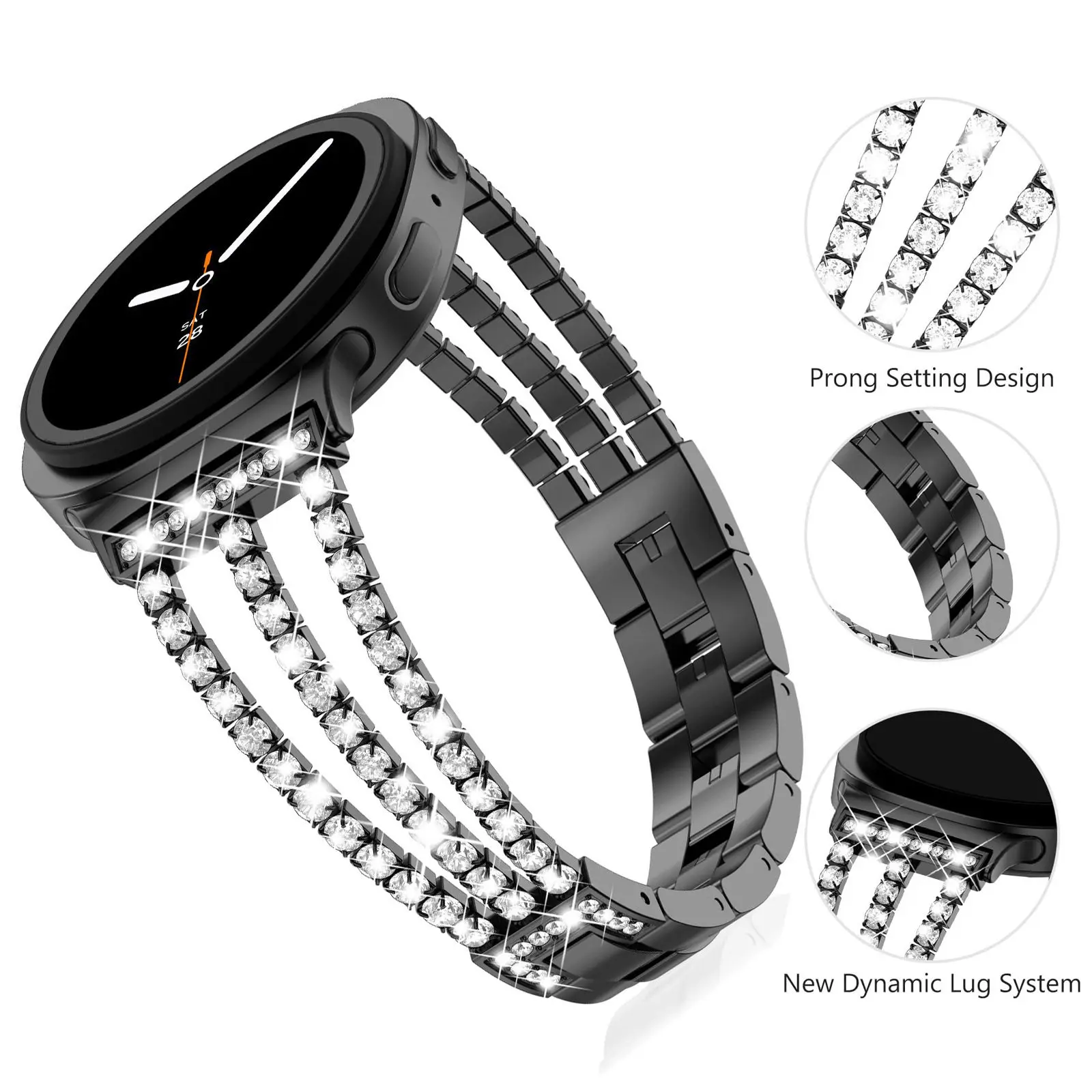 Diamond Strap For Samsung Galaxy Watch 9/8 44mm 40mm Luxury Women Correa Bracelet For Galaxy Watch 8 Classic 46mm Accessories