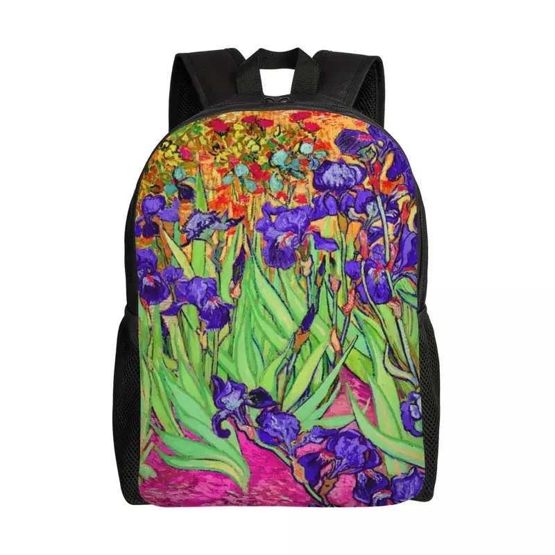 

Vincent Van Gogh Purple Irises Backpacks Boys Girls Art Painting Flowers School College Travel Bag Bookbag Fits 15 Inch Laptop