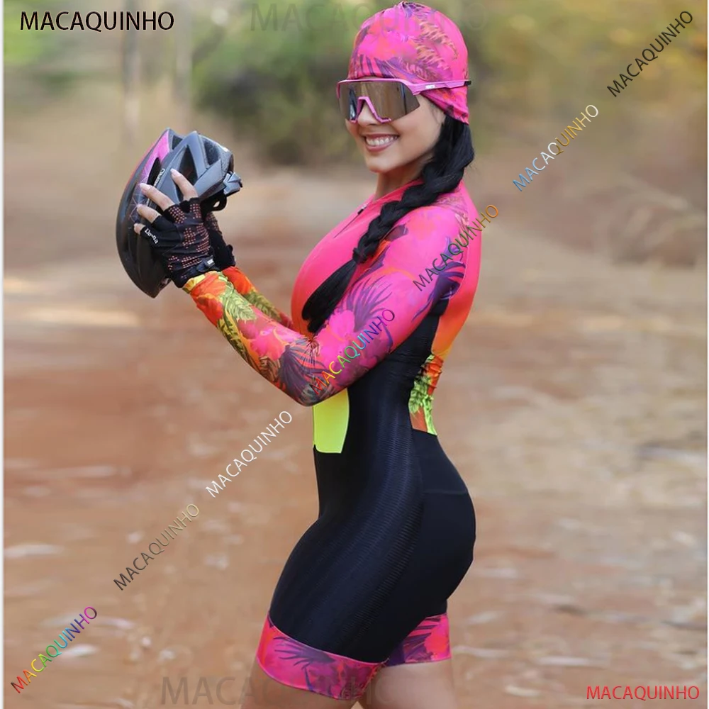 

Cross Country Mountain Bike Jumpsuit Women's Mtb Cycling Clothes To Train Long Sleeves Gel Cycling Dresses Suit