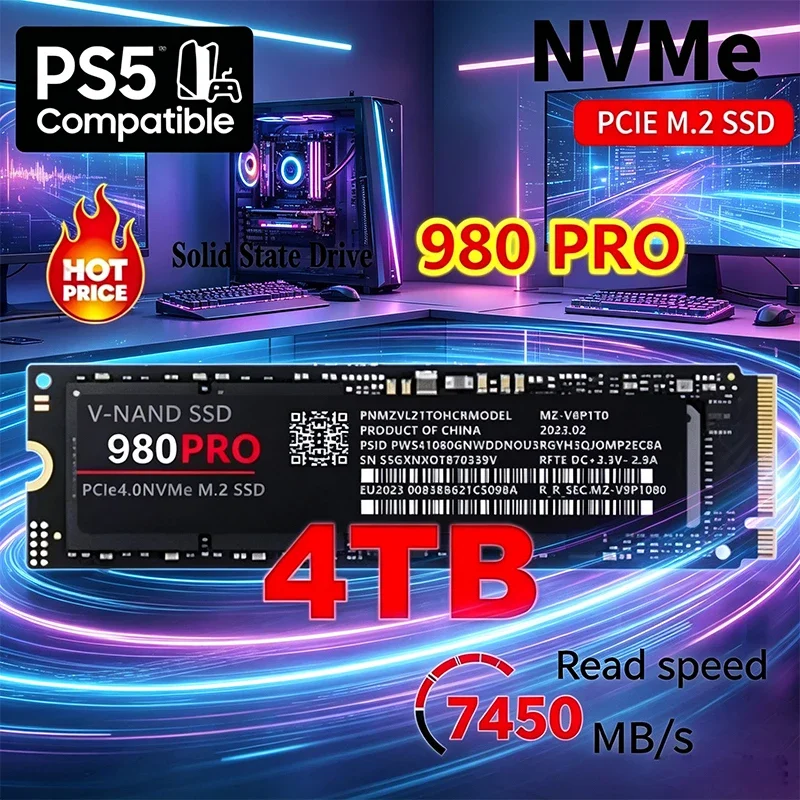 High Speed 980 PRO PCIe4.0 x4 M.2 2280 NVMe TLC 3D Internal SSD 1TB 2TB 4TB 8TB Storage Upgrade Disk For PS5 Gaming Desktop Note