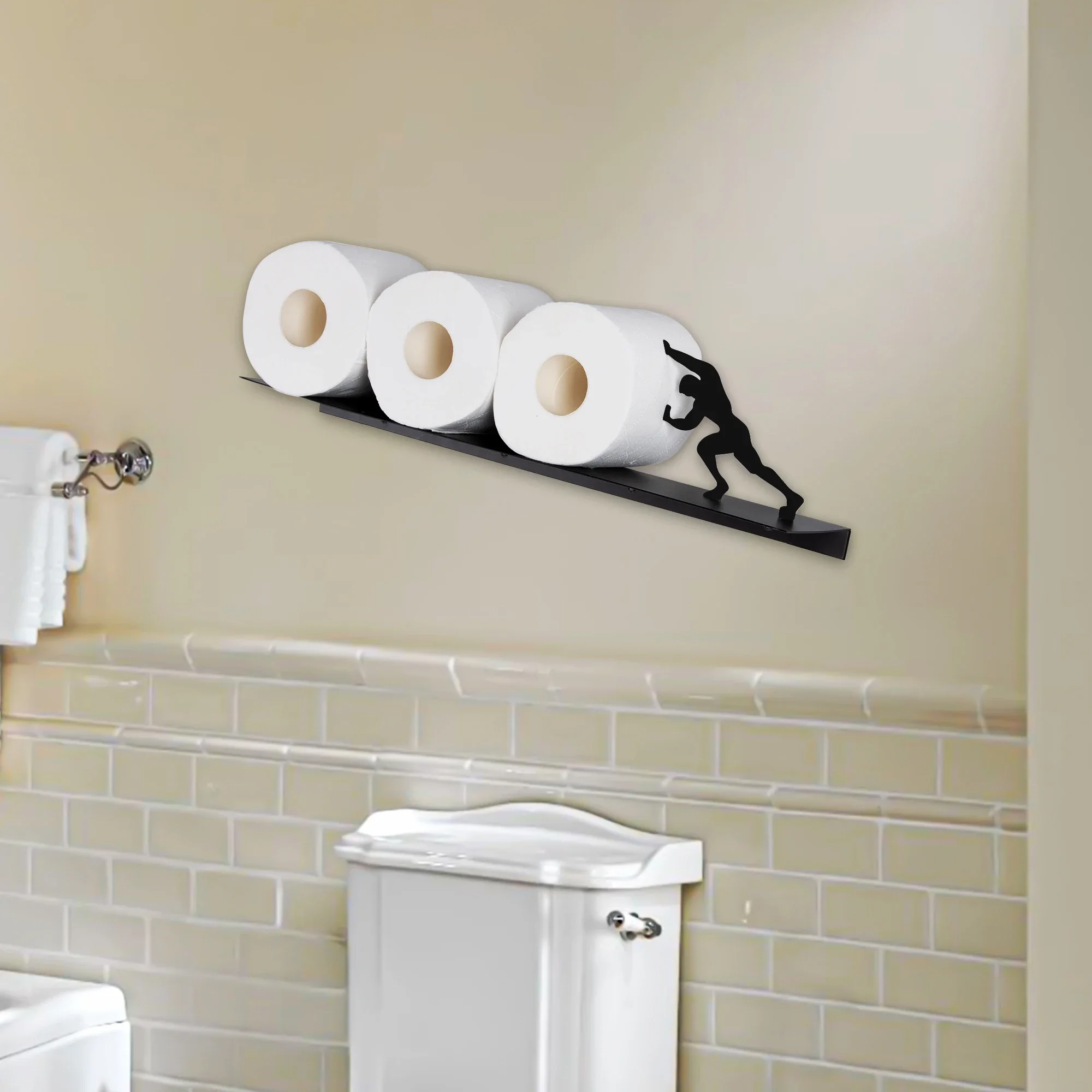 Toilet Multiple Metal Paper Roll Holder Wall Mounted Storage Stand Stainless Steel Hercules Towel Roll Case Storage Shelf