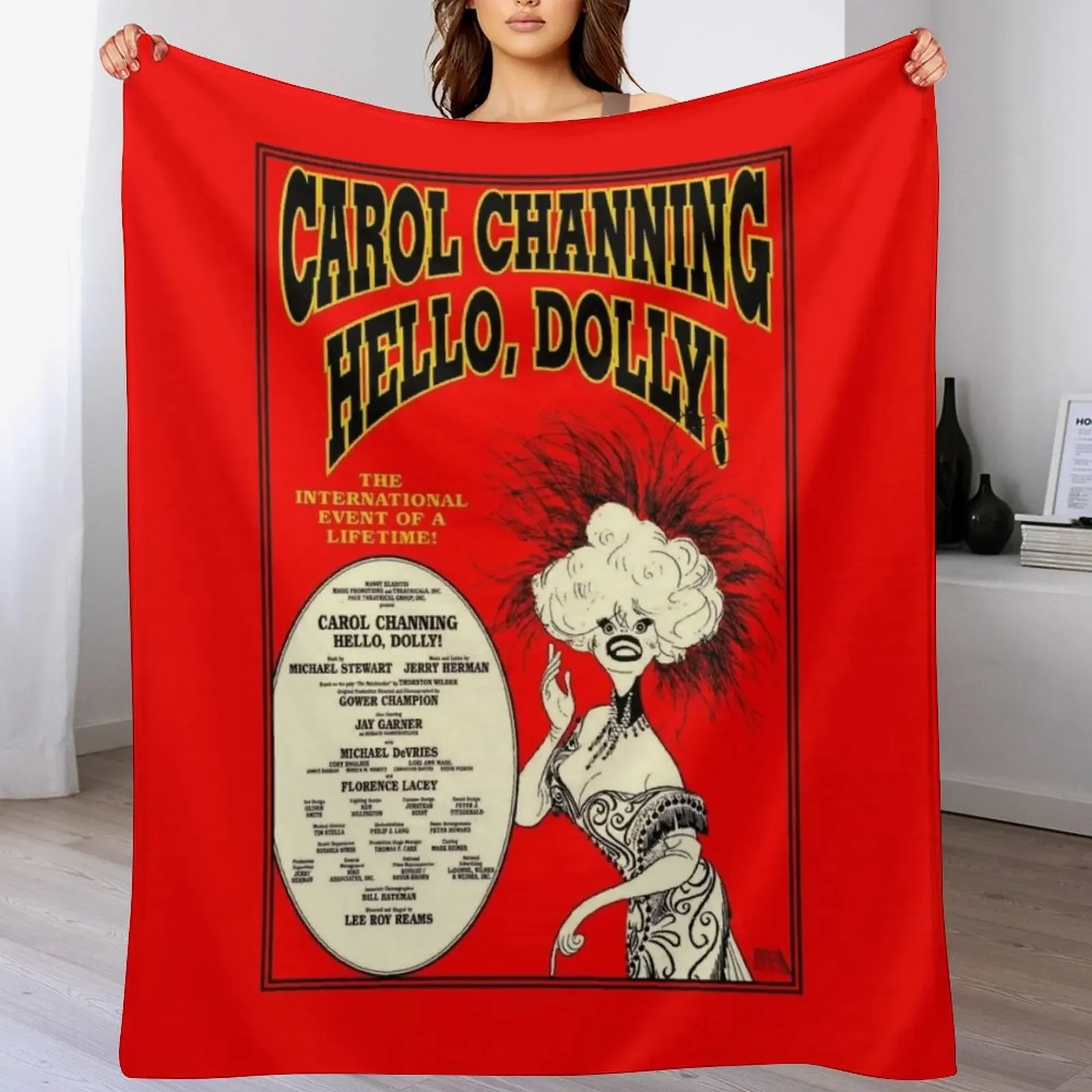 

New HELLO DOLLY : Vintage Carol Channing Broadway Musical Print Throw Blanket Breathable Lightweight Blanket for Adults Kids