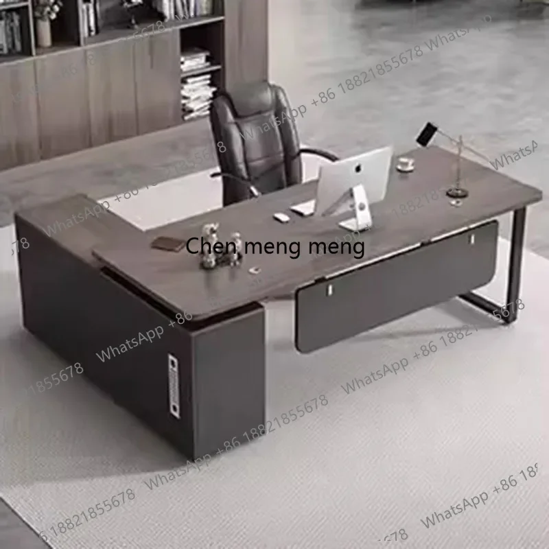

E136 European Minimalist Office Desk Modern Wooden Computer Decoration Office Desk Aesthetic Storage Meuble Bureau Salon Furnitu