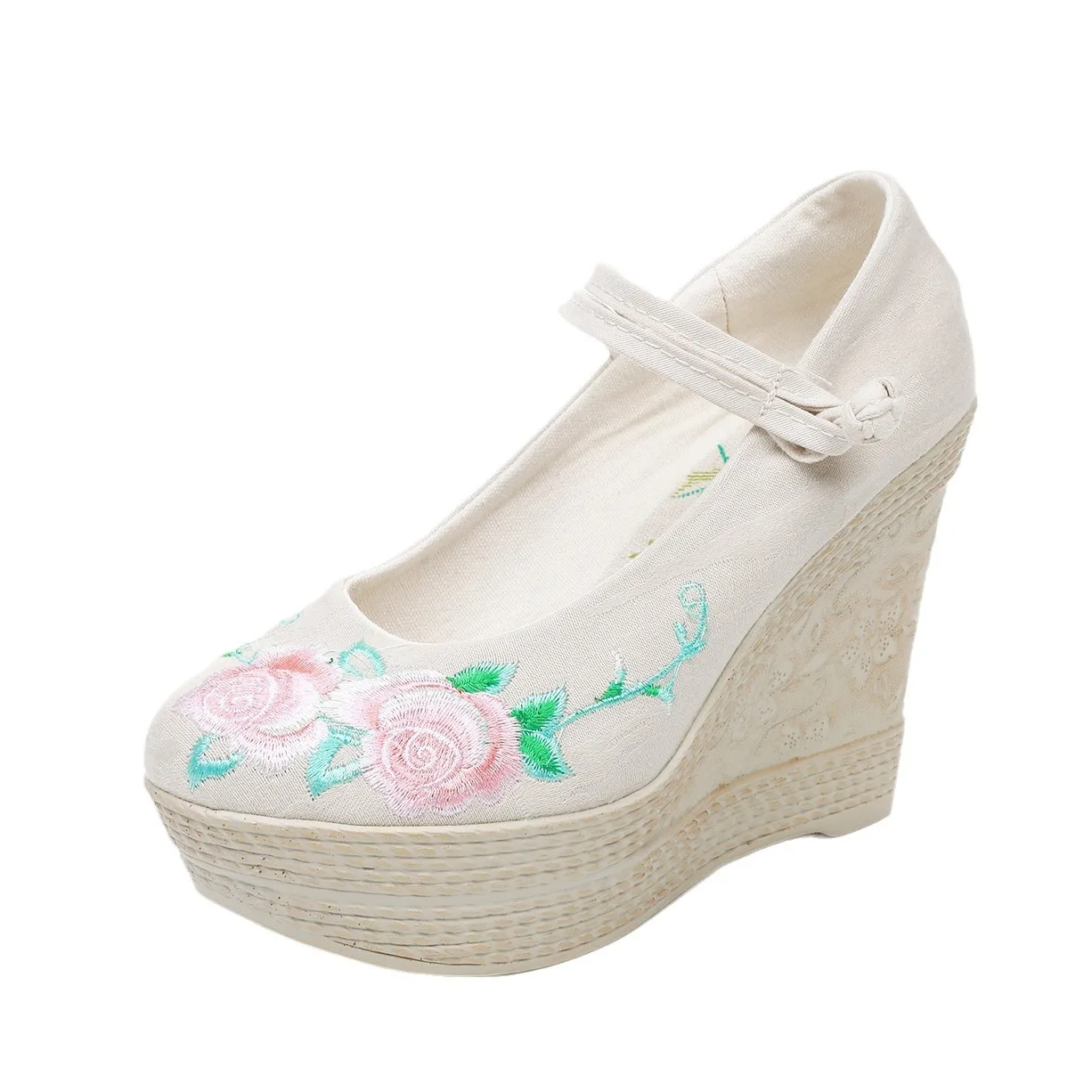 

Китайская обувь Hanfu, женская традиционная древняя обувь на плоской подошве с вышивкой, рост 11 см