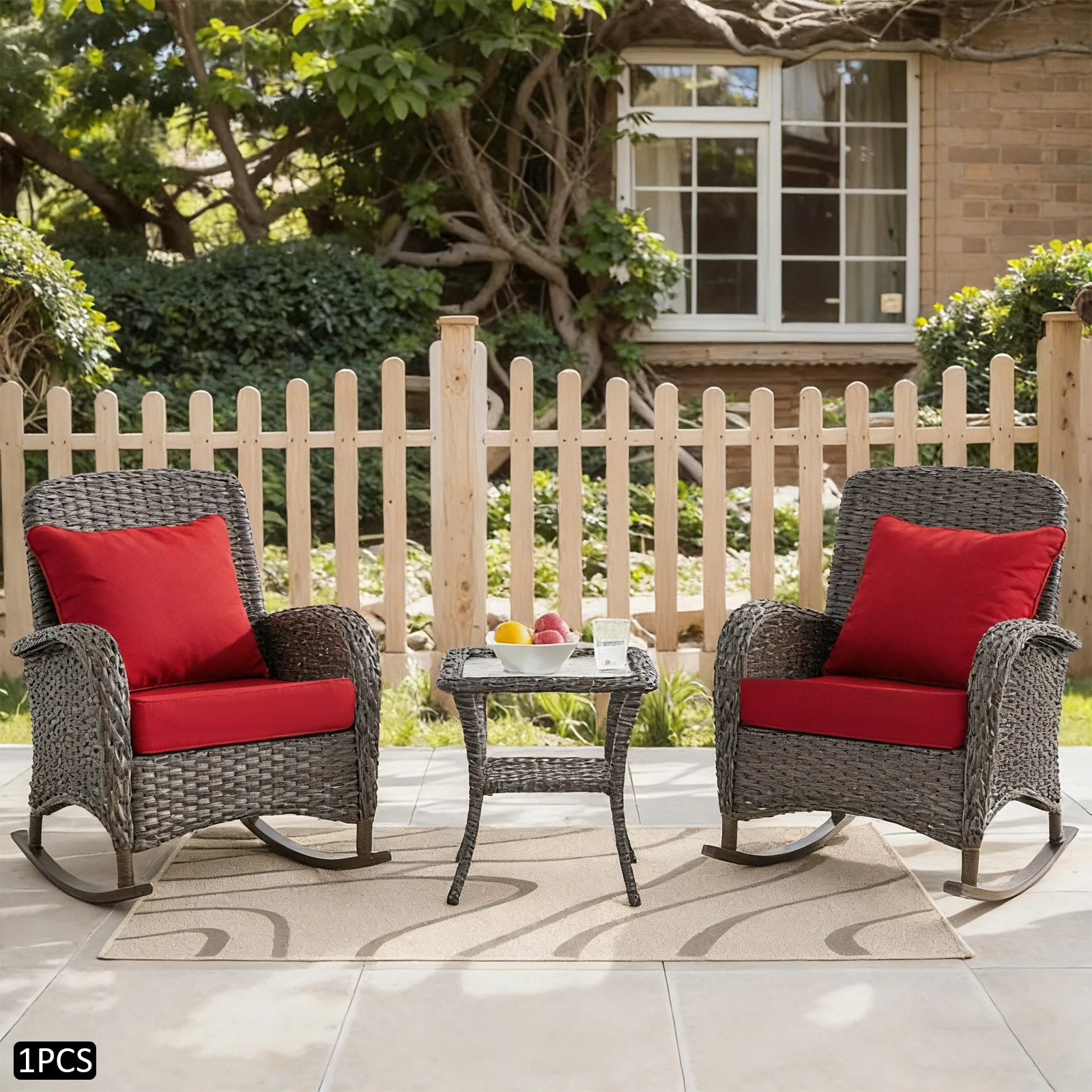 6-in Adaptable Outdoor Deep Seat Cushion Set with Strong Sewing Edges Chair Cushion with Removable Cover for Most Outdoor Deep-seated Chairs and Patio Conversation Chairs