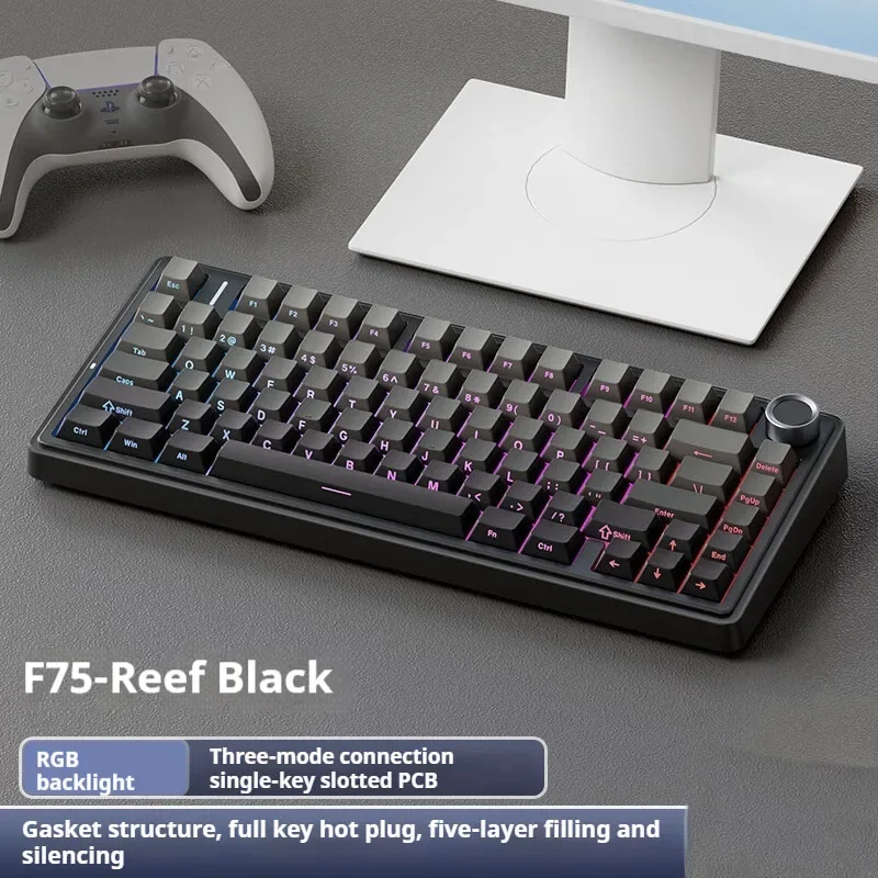 Imagem -05 - Teclado Mecânico de Jogos Botão Multifuncional Preenchimento de Cinco Camadas Iluminação Rgb Modos Ula-f75