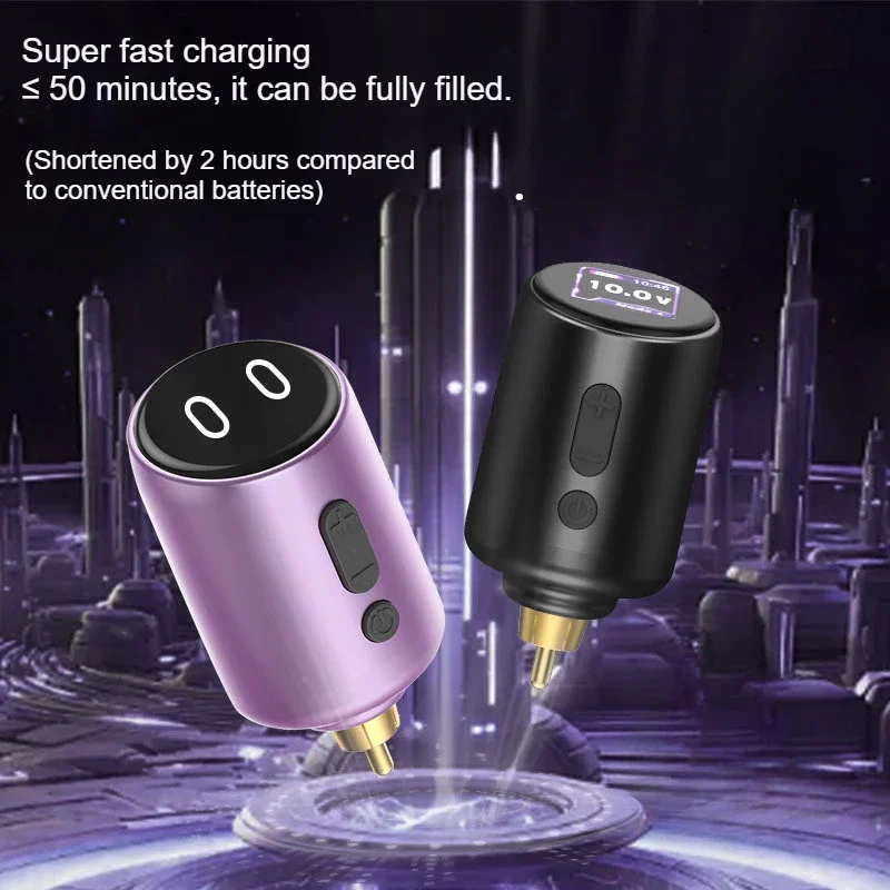 

Multi Functional Wireless Tattoo Power Supply Fast Charging Dot Stitch Oblique Color Screen 1500mAh Tattoo Battery RCA Connector