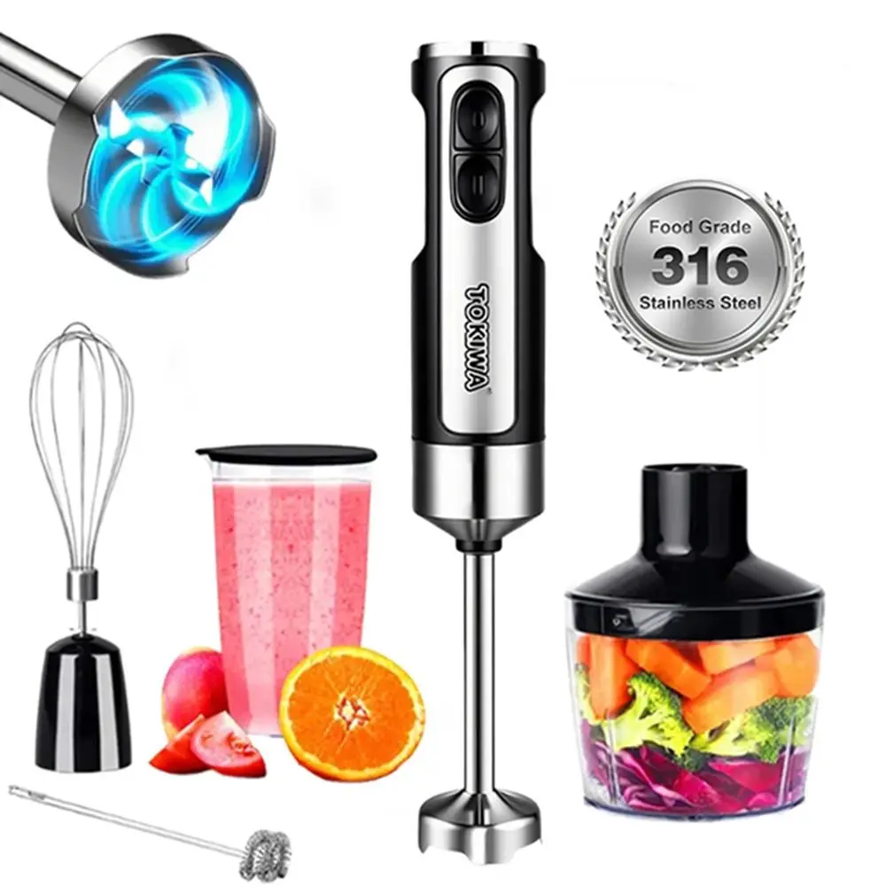 

Useful 5 in 1 Hand Blender 316 Stainless Steel Food Grade Immersion Electric Blender EU Plug 400W Vegetable Grinder Baby Food