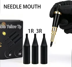 30Pcs Tattoo Nozzle Needle Caps black and needle For Permanent Makeup machine Disposable Sterilized Tattoo Tips 1RL 3R