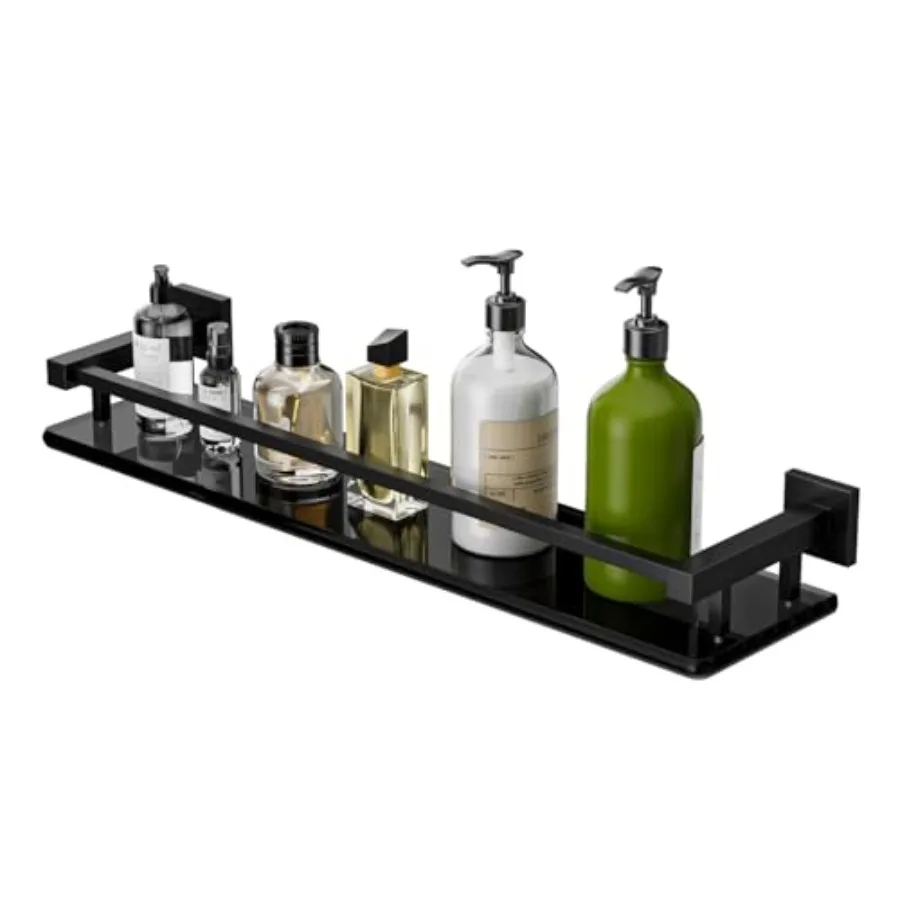 

Glass Shelf for Bathroom, Glass Floating Shelves, Staless Steel Glass Bathroom Shelves Wall Mounted
