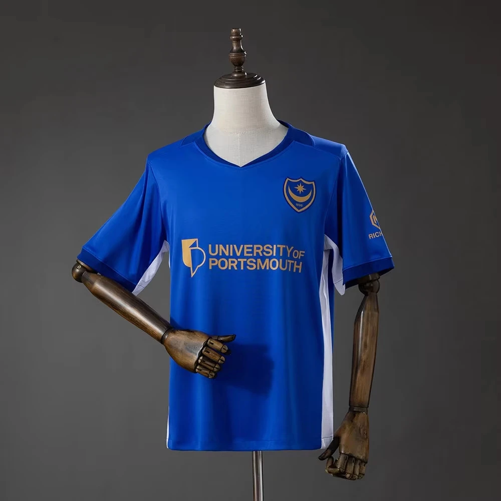 26-27 Saison Portsmouth Fußballtrikot, Familien-Set Neues 3D-Sport-T-Shirt, Atmungsaktives Schnelltrocknendes Trainings-Sweatshirt – Detail 4