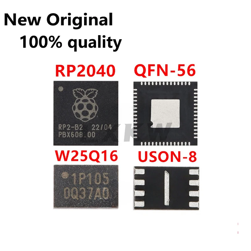 2-5/PCS New Original RP2040 Raspberry PI QFN-56 chip ARM Cortex-M0 133MHz W25Q16JVUXIQ In Stock