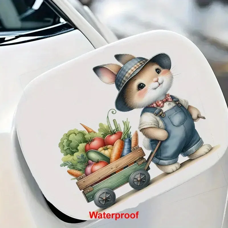 Cute Rabbit And Vegetable Stickers Decoration for Living Room, Wall, Bedroom, Toilet and Home Decor Car Decals Self-Adhesive