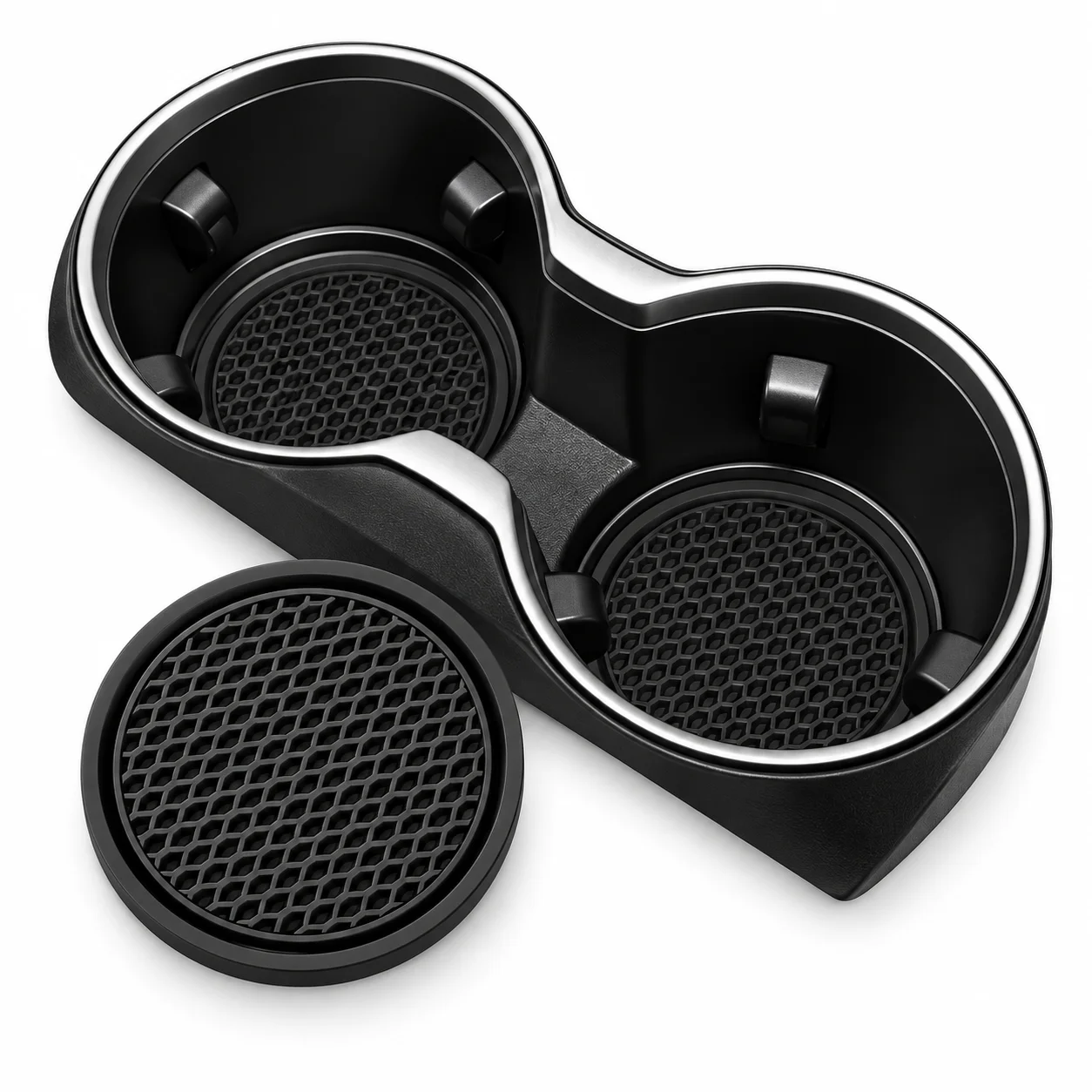 2PCS Car Cup Holder Liners Non Slip Cup Coaster Inserts Auto Interior Accessories Dustproof Easy Clean Black Car Cup Mat Set