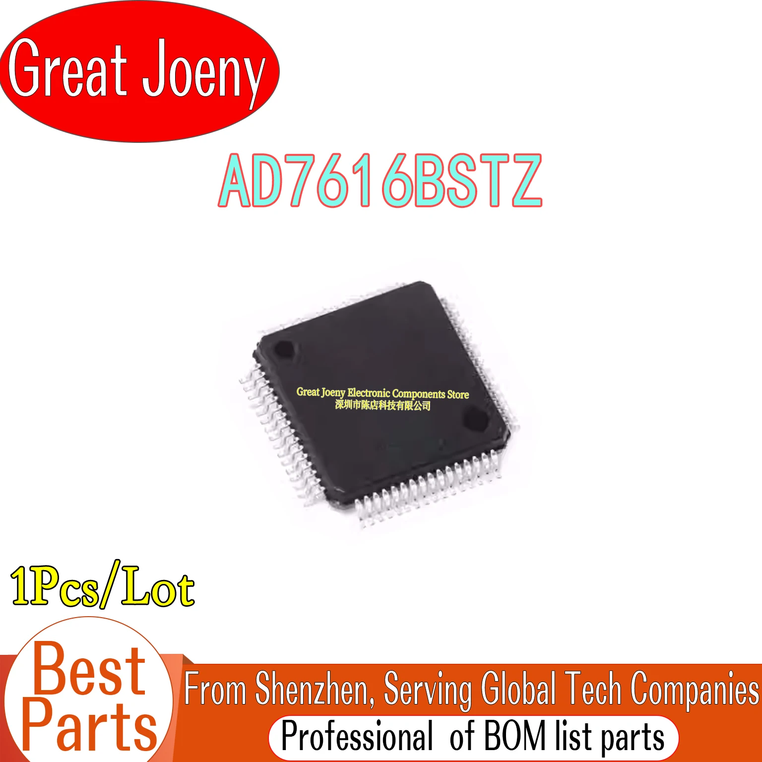 

100% New Original AD7616 AD7616BSTZ IC Chipset LQFP-80