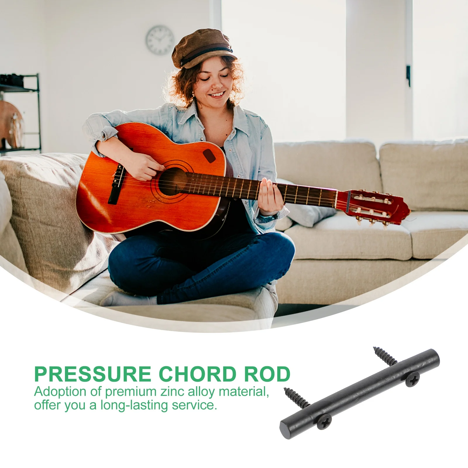 

3Sets Pressure Chord Rod Guitar String Retaining Rod Lightweight Zinc Alloy Stable String Device for Electric Guitar