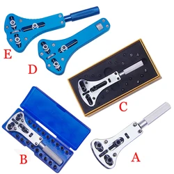 A/B/C/D/E Styles Watch Case Opener Tool Adjustable 3 Claws Screw Watch Back Cover Remover Open Wrench Watchmaker Repair Tools