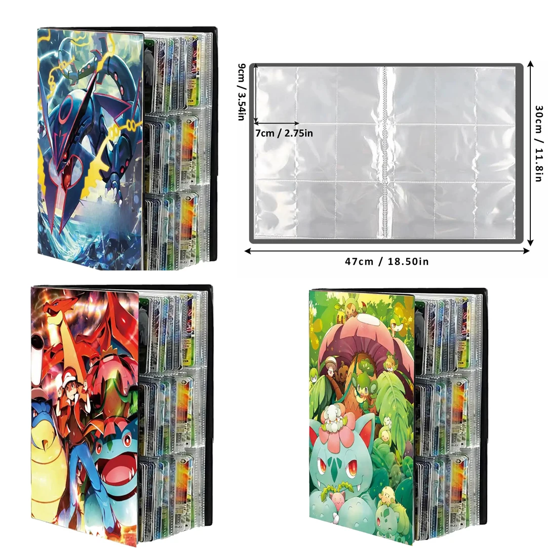 9 Pocket Anime Cover Cards Album Collection Holder Binder Folder Fit For Pokmon YuGiOh TCG Game Sports Football 540 Card Storage