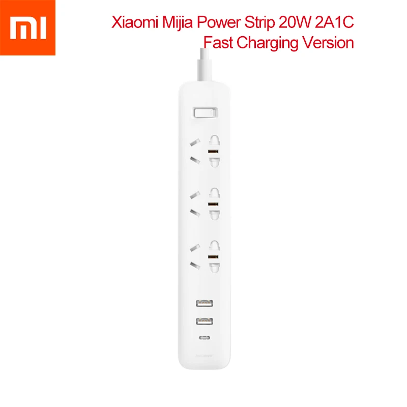 Новый удлинитель питания Xiaomi Mi Mijia QC3.0 20 Вт, быстрая зарядка, 3 розетки 2A1C, стандартный удлинитель интерфейса, 1,8 м