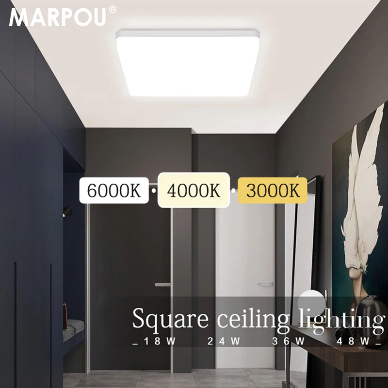 Marpou Square Led Ceiling lamp for living room bedroom Ultra thin Energy Saving Natural indoor lighting Ceiling lights for room