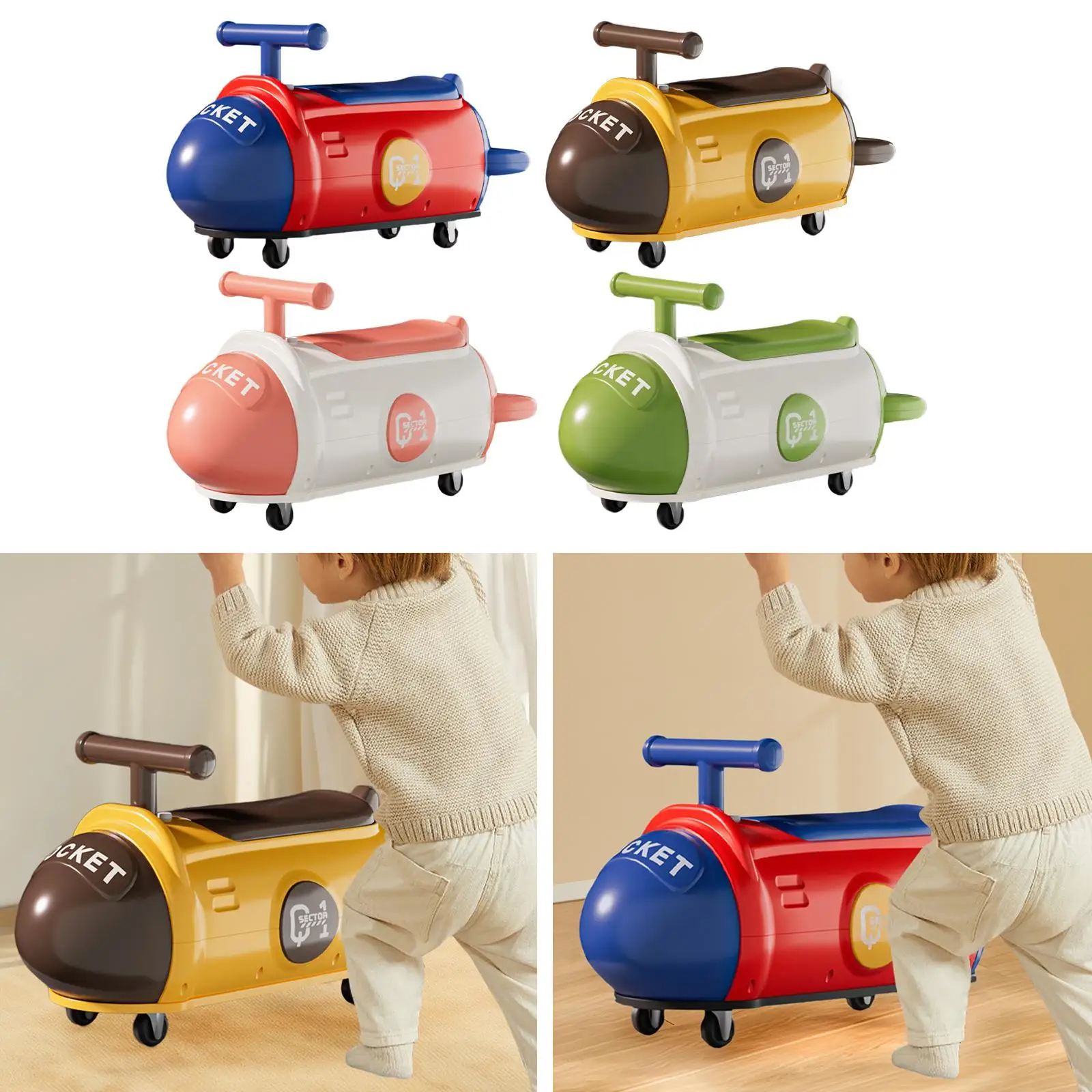 Children Twist Car Cartoon Develops Motor Skills Smooth Surface Practice Coordination Boy Girl Children Scooter Car Ride on Toy