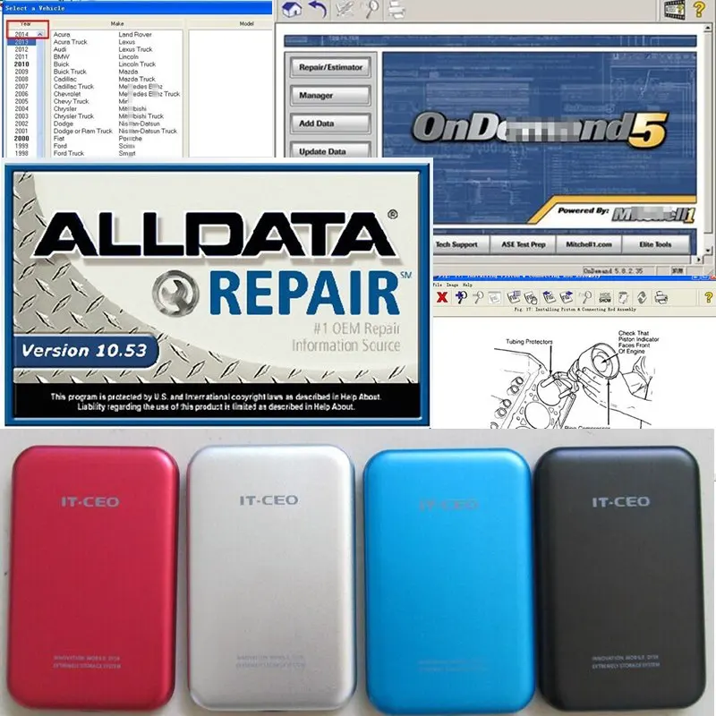 Logiciel de réparation automobile Alldata, 10.53, Mit5 2015 ATXenon 49n1, 1 To HDD, Procureur 3.0, Version anglaise