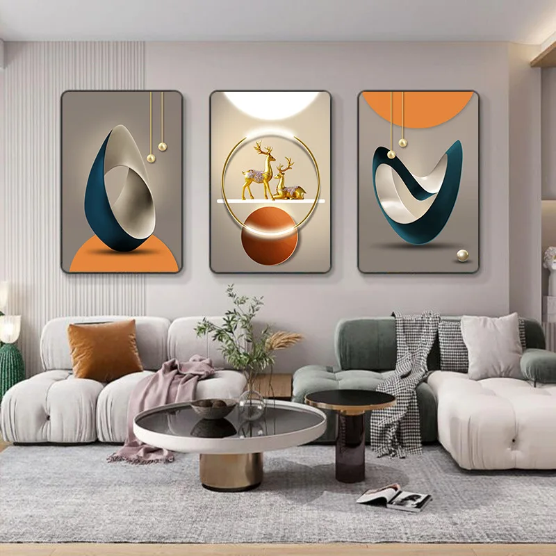 Modern simple abstract duplex decoration stairwell hotel corridor aisle living room canvas painting