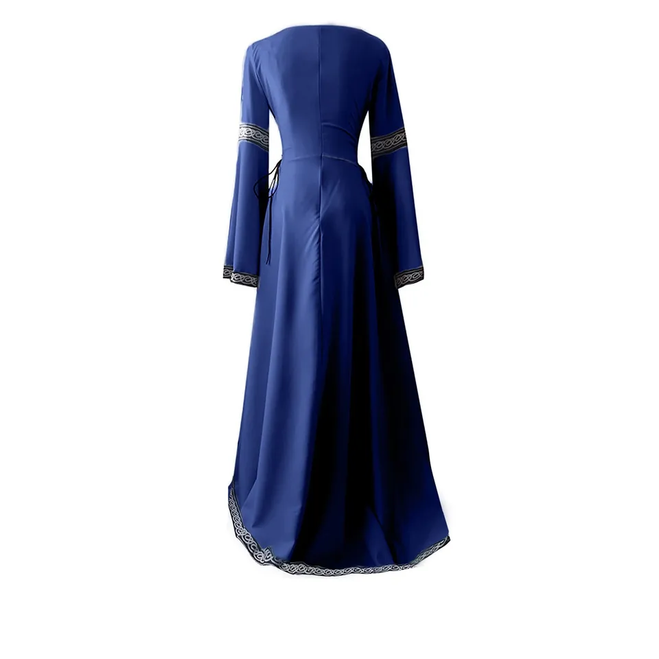dark blue medieval dress Women's Medieval Dress Long Sleeve Robe Celtic Dress main image 1