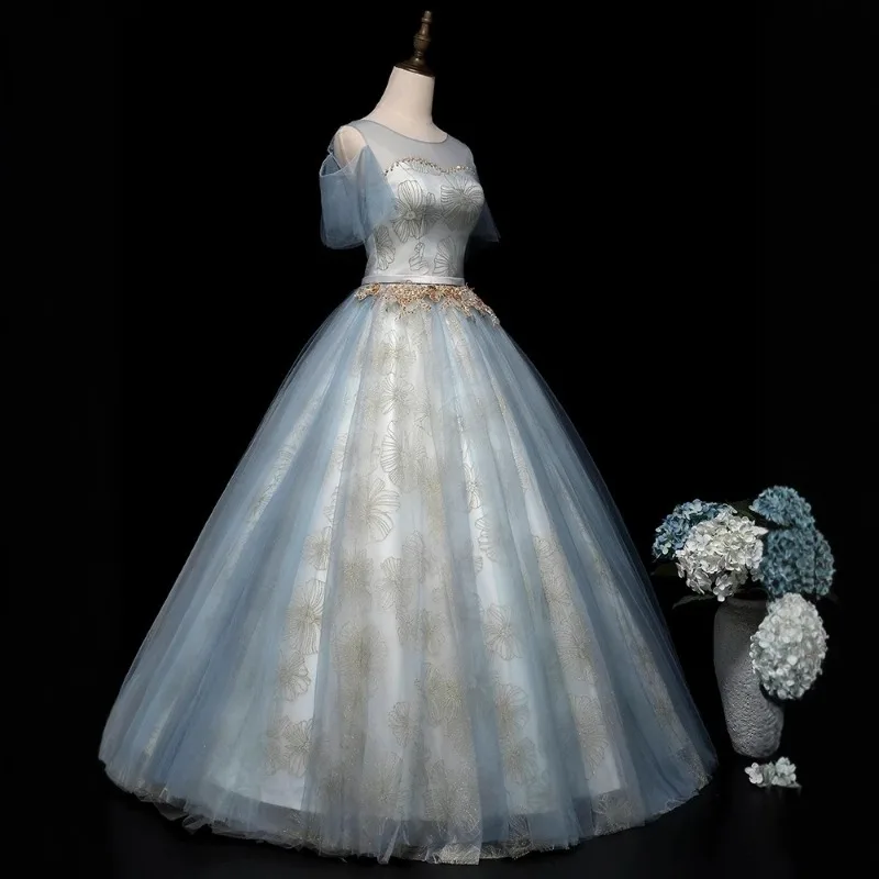 Color Dress Quinceanera Dresses Evening Dress Performance Stage Skinny Female Student Art Exam Hosting Ball Gown