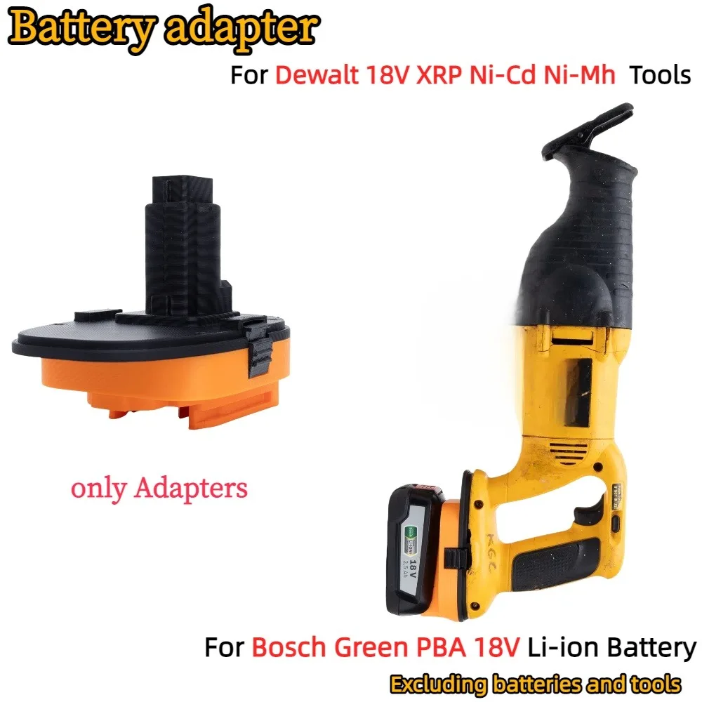 

Adapter/Converter for Bosch Green PBA 18V Li-ion Battery TO Dewalt 18V XRP Ni-Cd Ni-Mh Cordless Tools Accessory(Only Adapter)