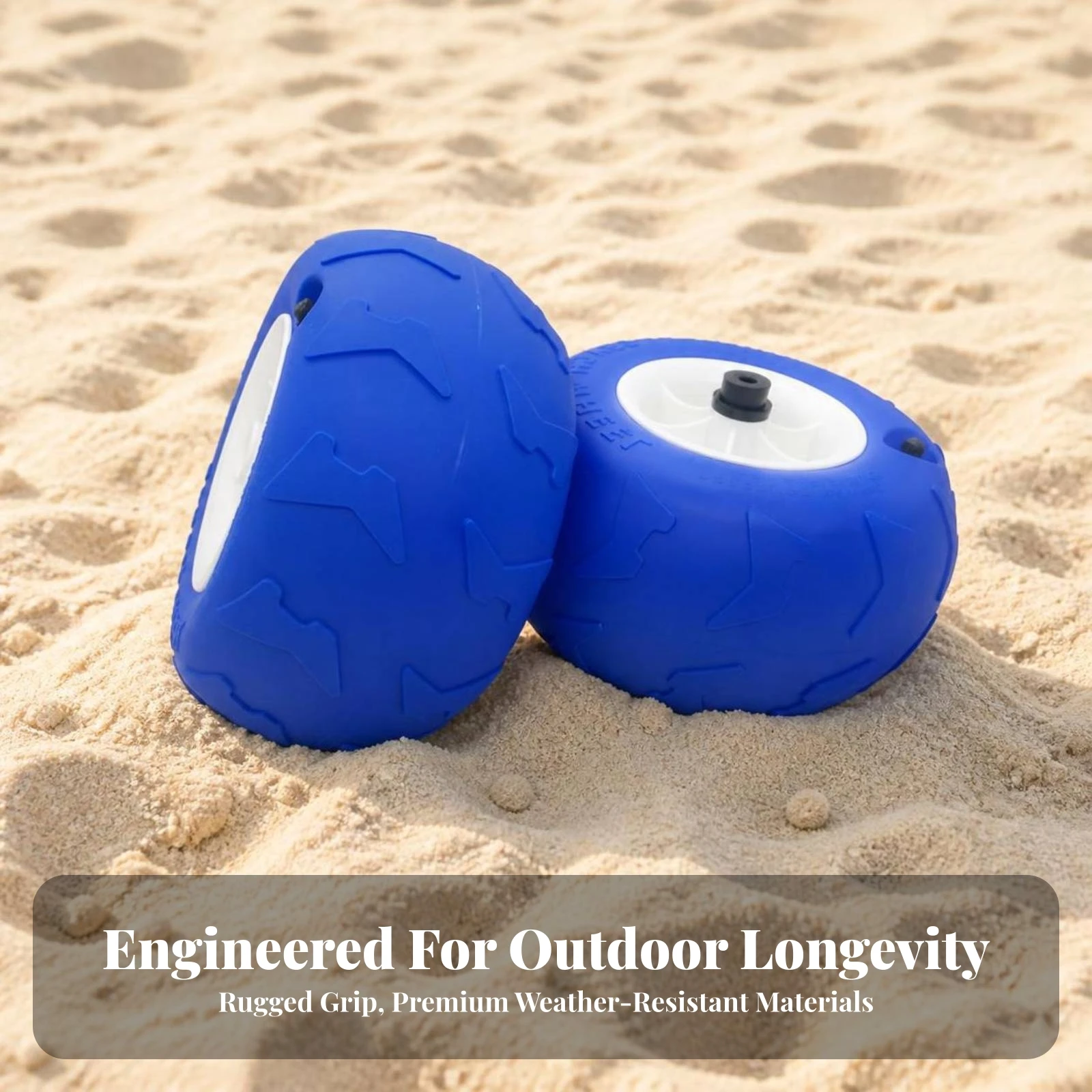 Beach Wheel Tire with Hub Treaded Inflatable Beach Wheel Easy to Inflate Traction for Hand Carts, Camping