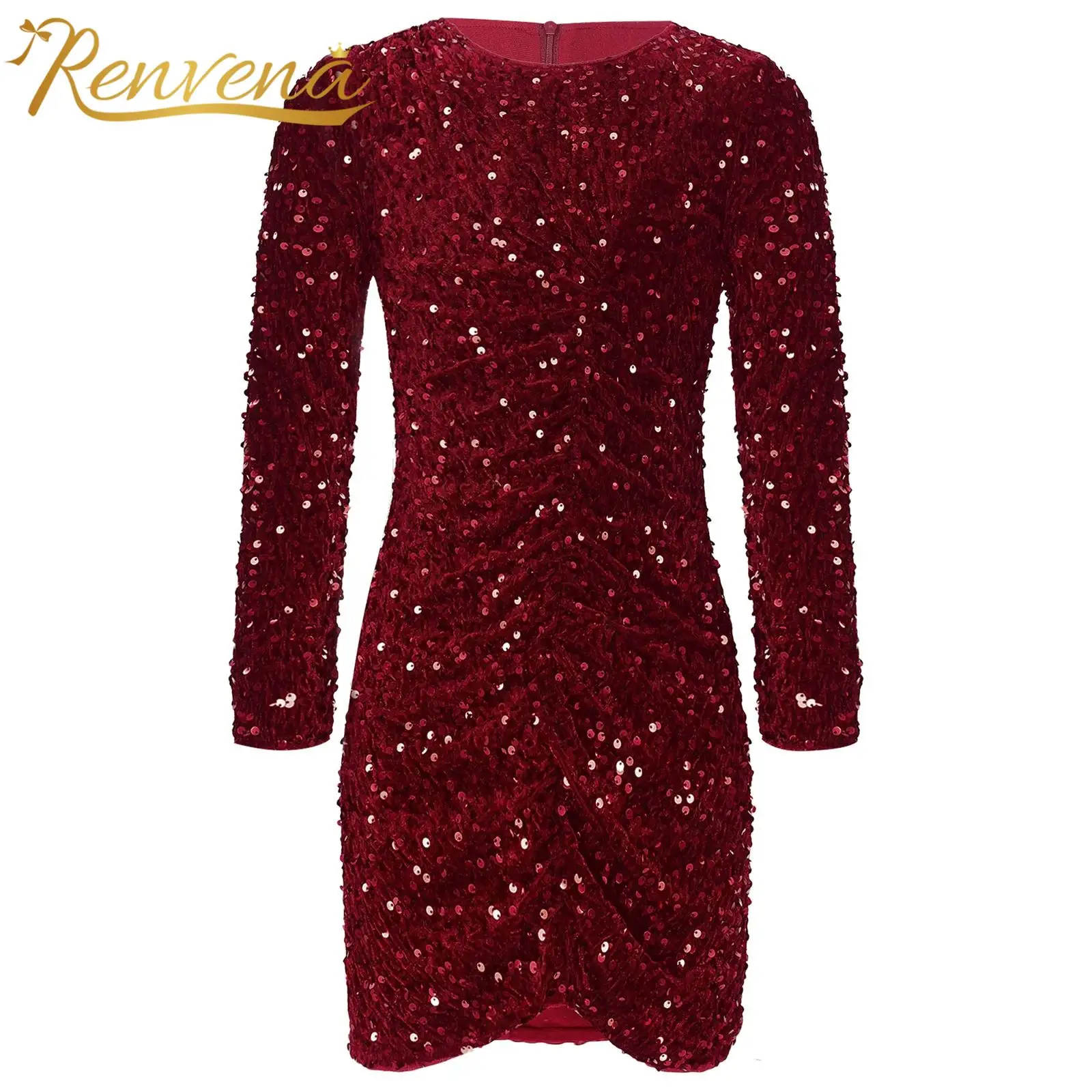 

Kids Girls Glitter Sequin Party Gown Long Sleeve Bodycon Dress for Girl Birthday Proms Wedding Graduation Ceremony Vestidos