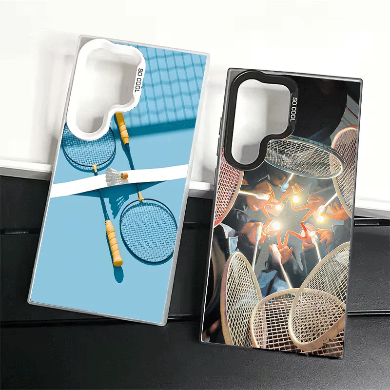Badminton Sport Soft Phone Case for Samsung Galaxy S24 S25 FE S26 Edge S23 Ultra S22 Plus S21 + Shockproof Cover Back Shell