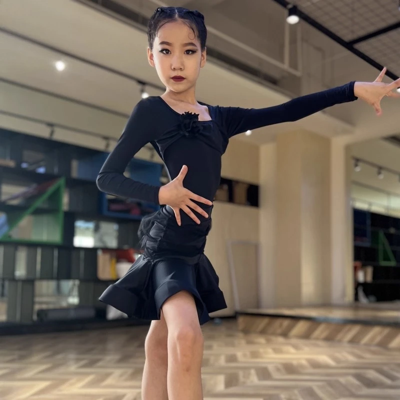 Ragazze di alta qualitàCostumi da ballo latino gonne da ballo professionali per donne e bambini DancepracticlothesCha-cha dance
