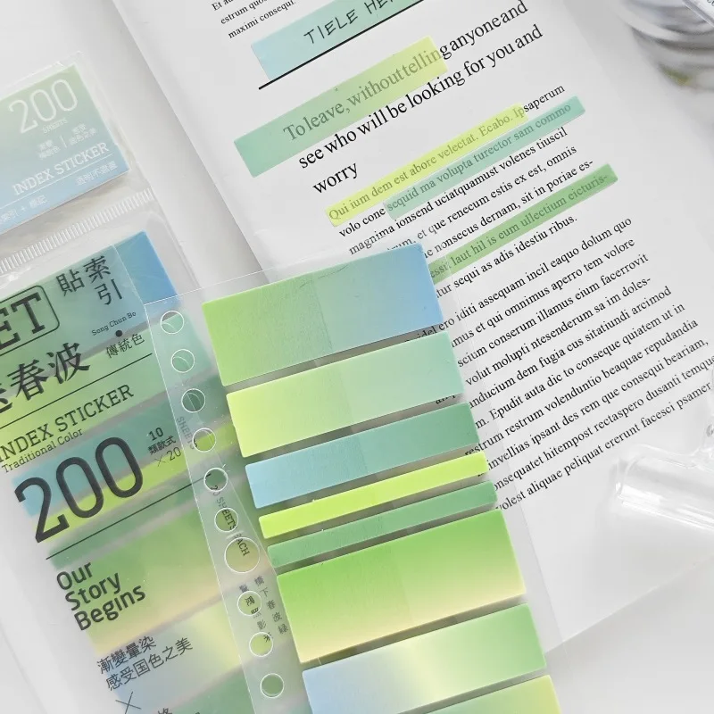 

Color Citation Student Label Sticker Morandi Fluorescent Sticker Bookmark Sticker Label Convenience Memo Pad