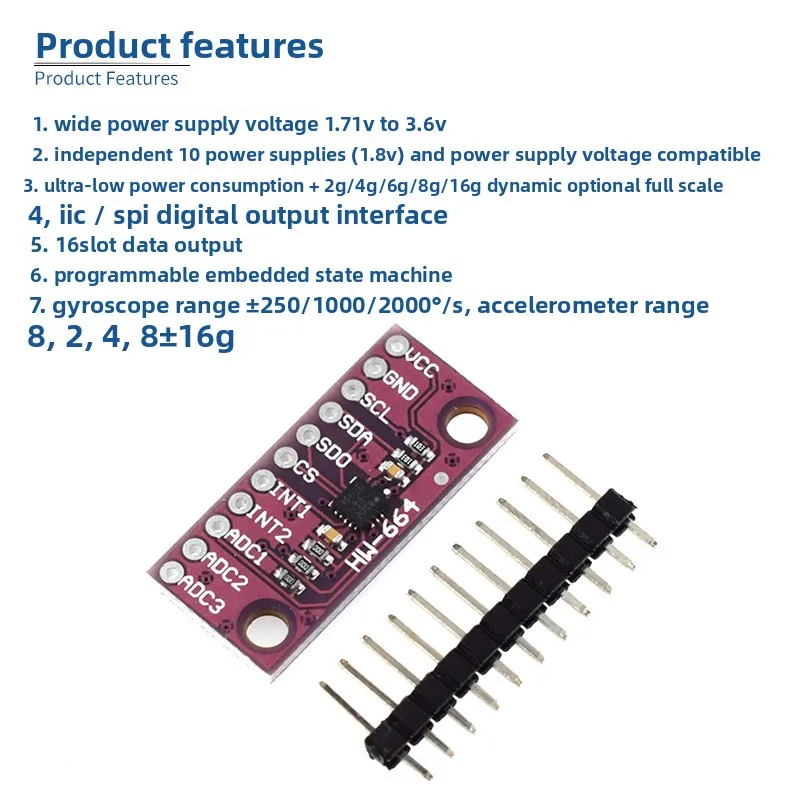 LIS3DSH Three-Axis High-Resolution Accelerometer Module LIS3DH Three-Axis Accelerometer