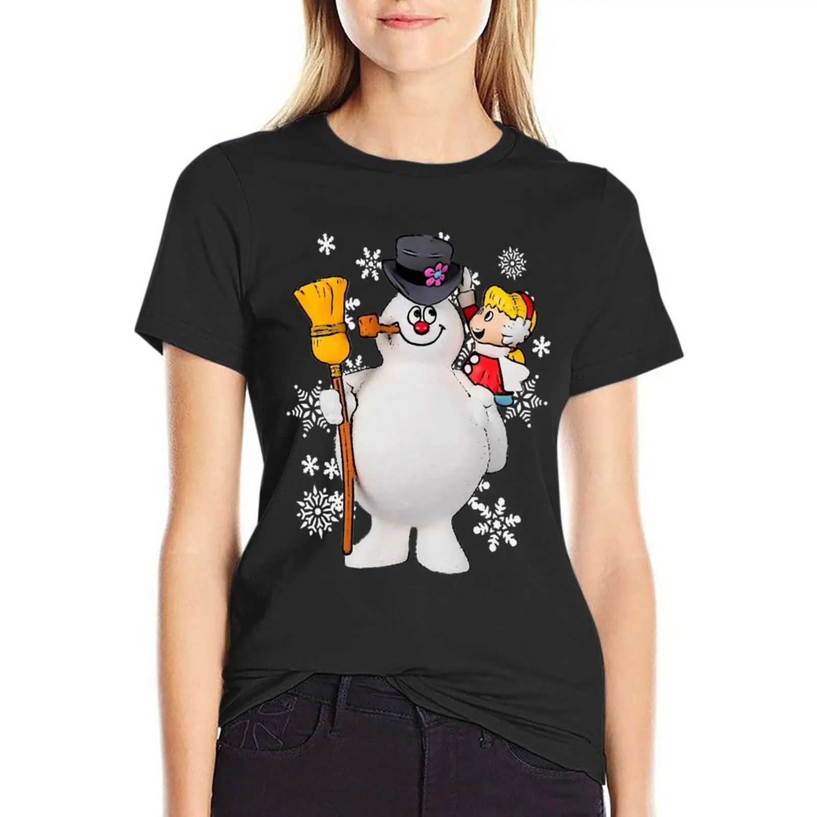 Frosty and Karen T-Shirt graphics summer clothes rock and roll t shirts for Women