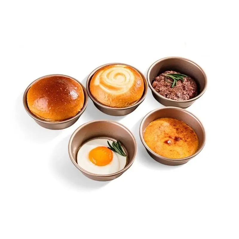 Non Stick Hamburger Baking Mold Carbon Steel Mini Bread Pan for Oven Baking Home Kitchen Cooking Bun Cake Maker