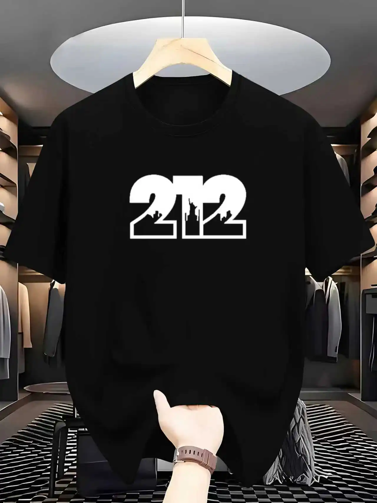 

Men's Creative Digital Printed T-shirt for Casual Sports, Comfortable Cotton Short Sleeves, Fashionable Street Wear