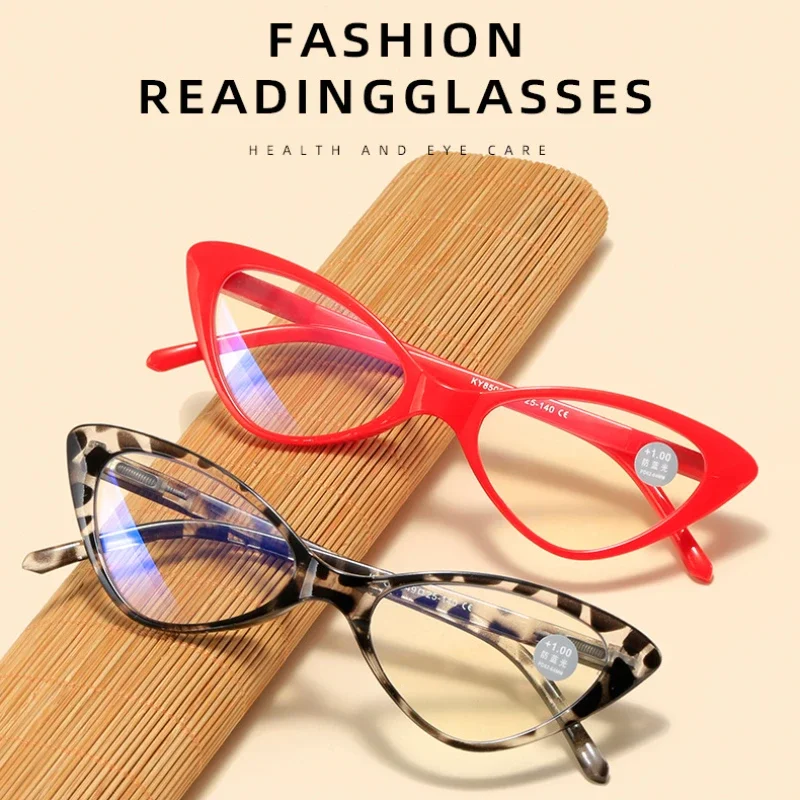 Sexy Fashion Reading Glasses Women Cat Eye Transparent Glasses Magnifier Vision Plus +0.25 +0.5 +1.0 +1.5 +2.0 +2.25 To +4.0