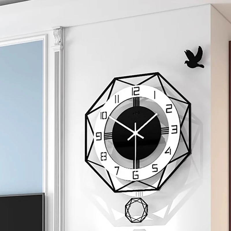 

Modern Design Wall Clock Glass Unique White Nordic Wall Clock Fashion Office Reloj Pared Decorativo Home Decorating Items