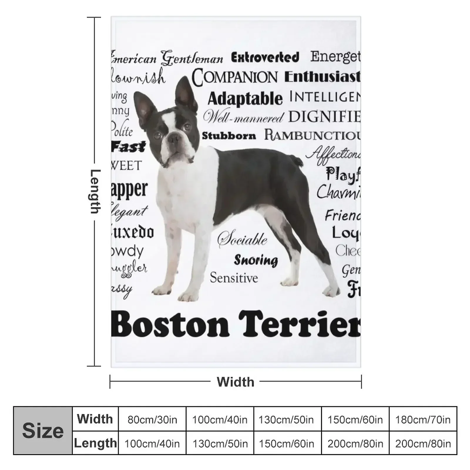 Boston Terrier Traits Throw Blanket couch cozy soft plush fuzzy picnic outdoor blanket