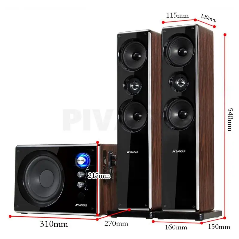 High Power 6.5 Inch Bluetooth Speaker 30W Three-Way Stereo Sound Subwoofer Speaker 2.1 Home Theater System Audio Set Sound Box