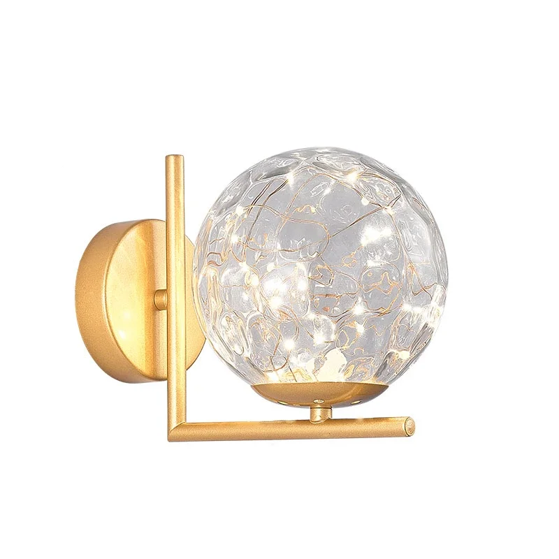 

Nordic Style Creative Led Gypsophila Wall Lamp For Living Room Study Bedroom Bedside Corridor Aisle Glass Indoor Lighting