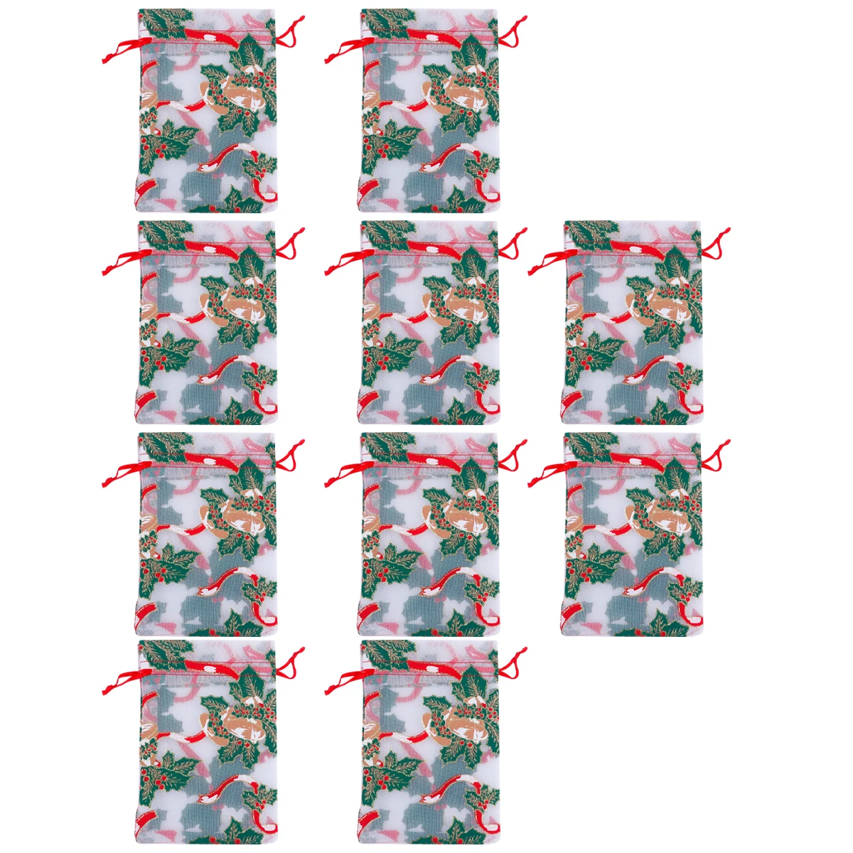 

10pcs Christmas Gift Gauze C y Pouch Present Drawstring Bags Wrapping Safe Durable Stylish Attractive Gifts Cosmetics