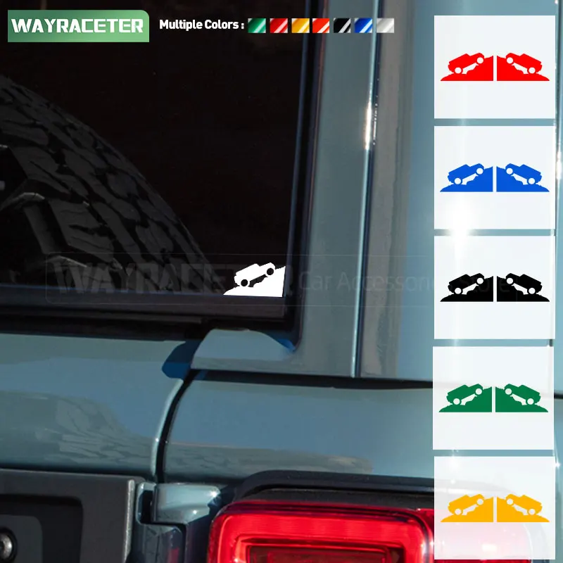 2 Pcs Creative Window Sticker Corner Decor Reflective Vinyl Decal For Jeep Wrangler JK JL TJ YJ CJ JLU Rubicon Unlimited Sport